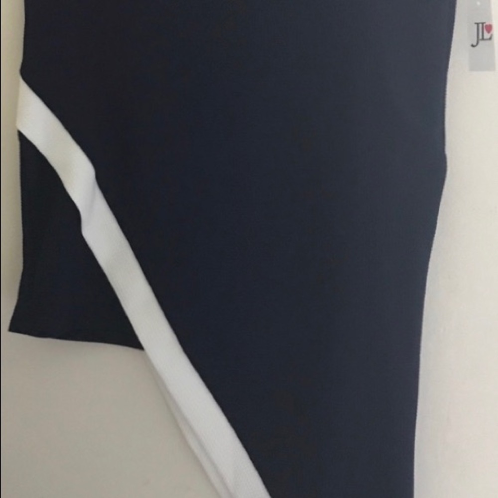 Navy Blue Asymmetrical Skirt